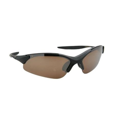 XPO XPO X3667PCP AMBER Gator Polarized Rimless Sunglasses - Matte Black - Amber Lens X3667PCP AMBER